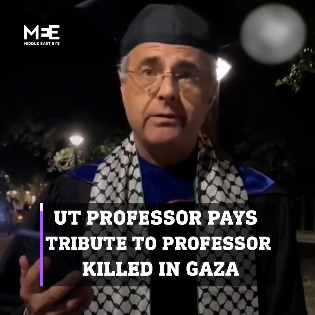 Jewish Professor Paul Shapiro from the University of Texas paid tribute to Dr Sufian Tayeh, president of the Islamic University, who was killed along with his family in an Israeli airstrike on their home in the Gaza Strip