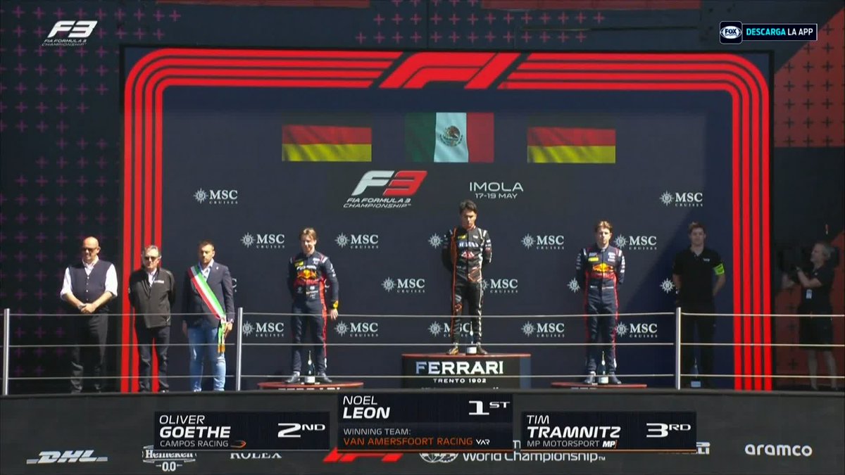 SUENA EL HIMNO MÁS BONITO 👏 Noel León hizo sonar el Himno Nacional Mexicano con su victoria en Imola. #ImolaGP