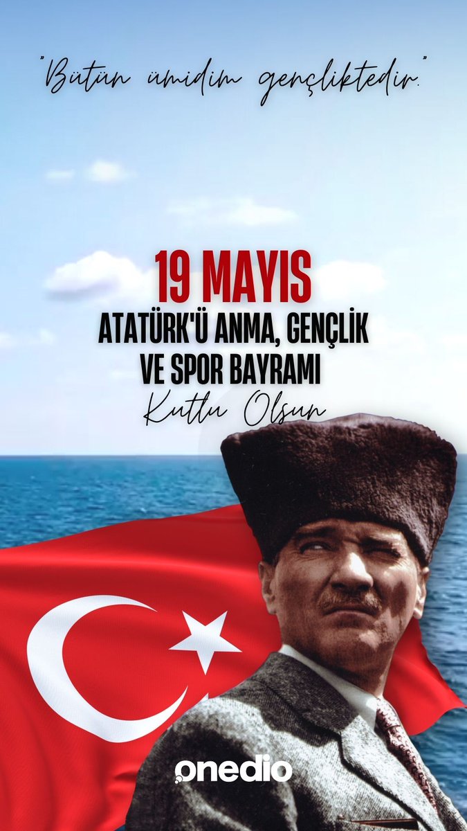 “Biz her şeyi gençliğe bırakacağız... Geleceğin ümidi, ışıklı çiçekleri onlardır. Bütün ümidim gençliktedir” Mustafa Kemal Atatürk. 19 Mayıs Atatürk’ü Anma, Gençlik ve Spor Bayramımız Kutlu Olsun!