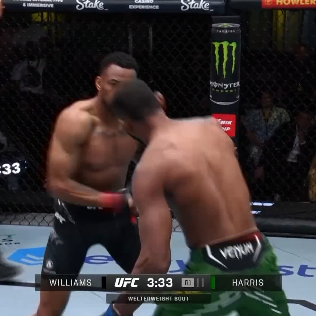 NOW YOU KNOW 😱 Khaos williams with a HUGE punch to end it in Round 1! #UFCVegas92