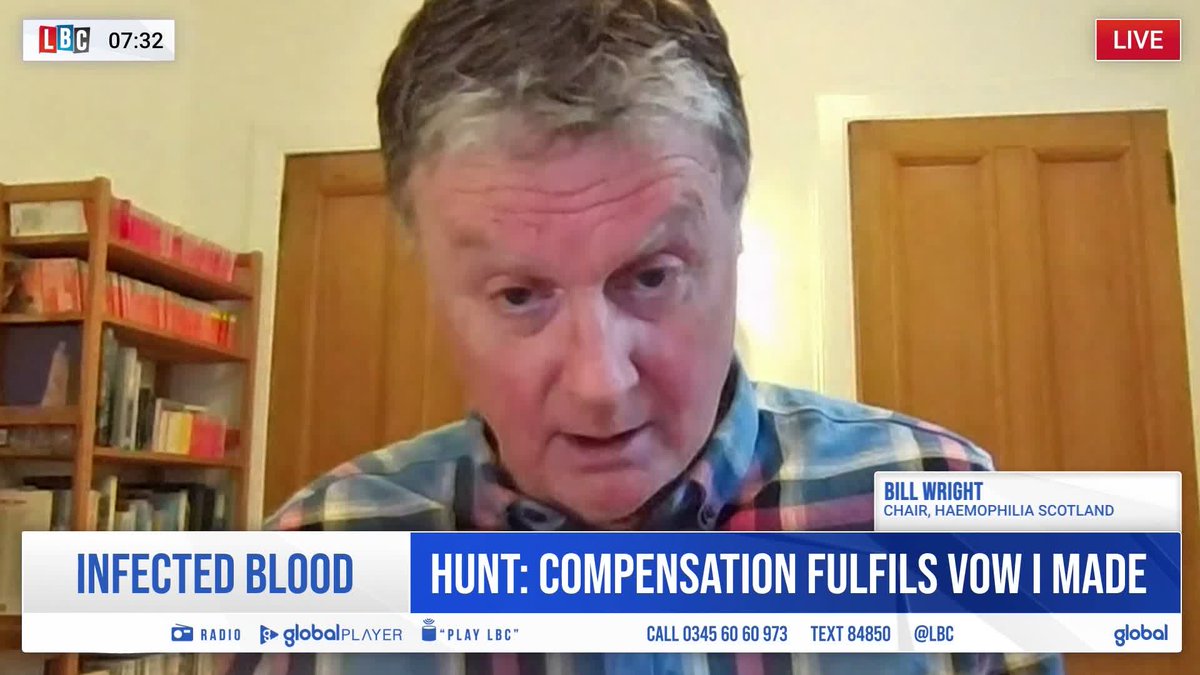 "I think tomorrow will be an earthquake." As Jeremy Hunt vows to stand by his pledge on infected blood compensation payouts, Haemophilia Scotland's Bill Wright stresses to Matthew Wright that 'this is not about money, it's about thousands of people dying'.