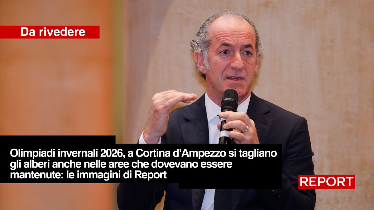 Per realizzare la pista da Bob per le Olimpiadi26, a Cortina sono stati abbattuti molti alberi. Ma il progetto prevedeva di mantenerli in due aree. #Report ha scoperto che anche lì non ce ne sono più. Abbiamo chiesto spiegazioni al Presidente Zaia. Stasera alle 20.55 su #Rai3 👇