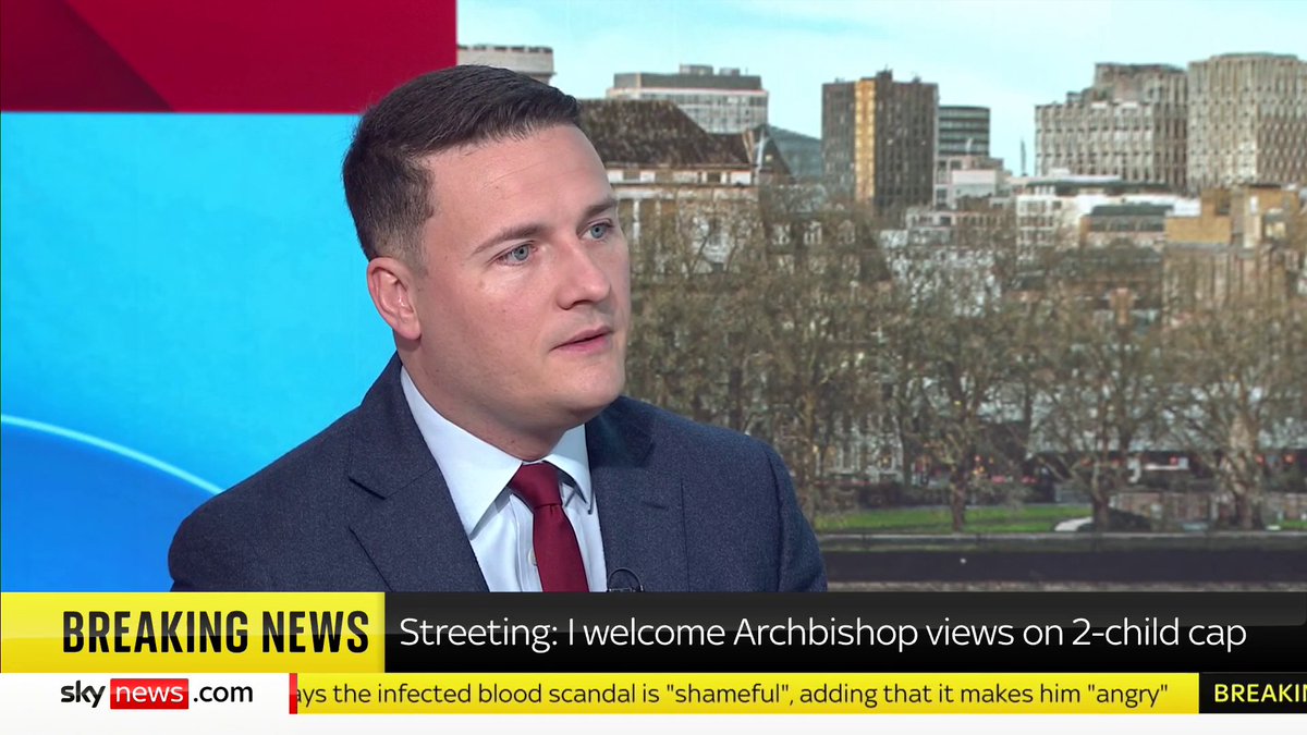 'The Archbishop of Canterbury is literally the one person in the country whose job is to signal virtue' Shadow Health Sec Wes Streeting says he welcomes Justin Welby's call to scrap the two-child benefit cap #TrevorPhillips 📺 Sky 501