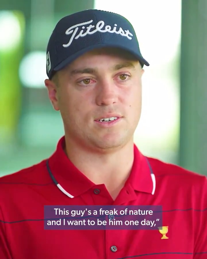 "This guy's a freak of nature. I want to be him one day." Louisville native Justin Thomas reflects on being at Valhalla and watching Tiger Woods win back-to-back PGA Championship titles in an epic playoff against Bob May in 2000.