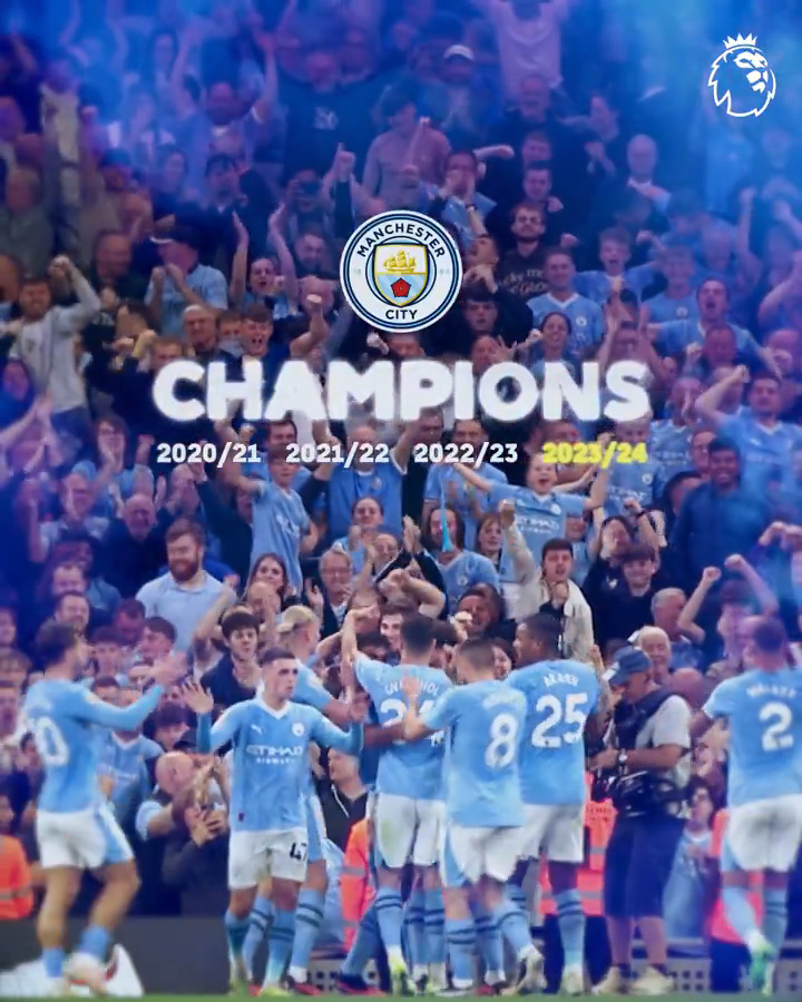 ๐ Unparalleled ๐ Unprecedented ๐ Unsurpassed ๐ Manchester City are the first side in English football history to win four consecutive top-flight titles.