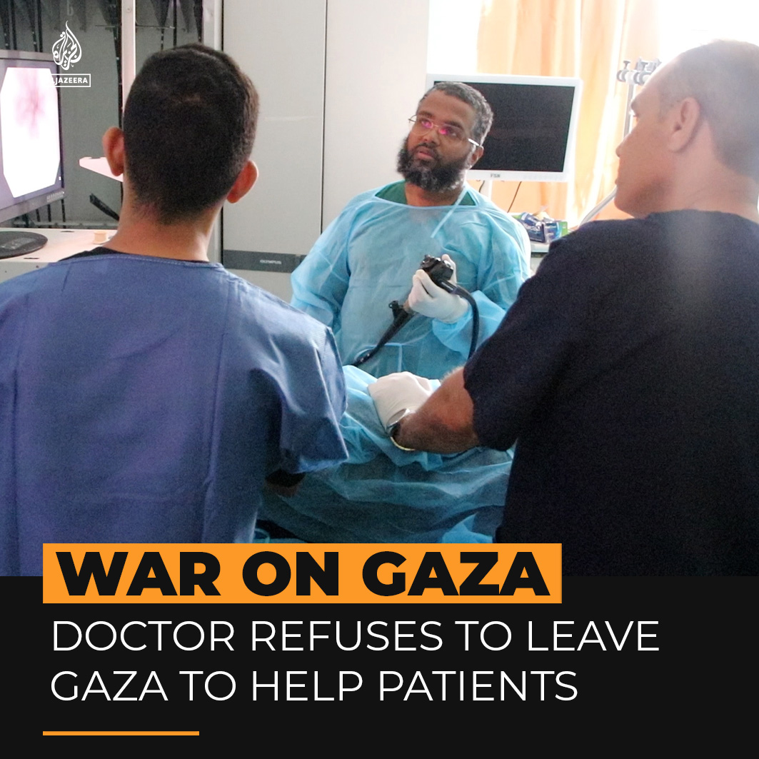 Meet the volunteer doctor from Oman who is one of the only gastroenterologists still working in besieged Gaza - despite having the option to leave.