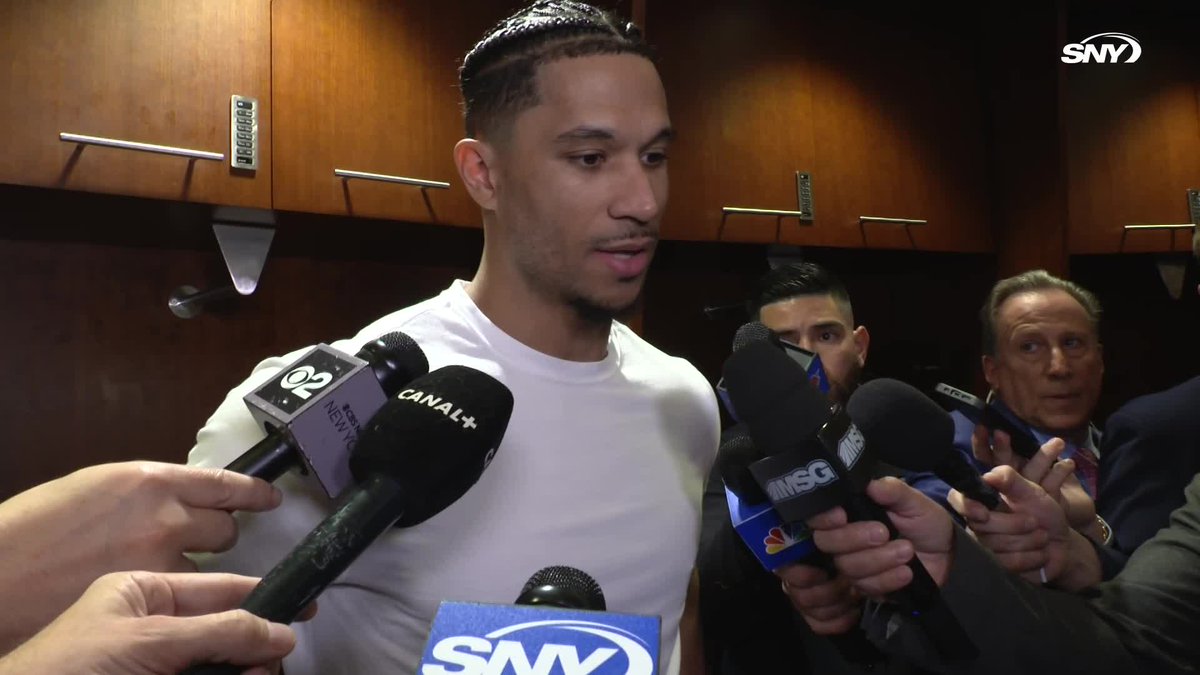 Josh Hart on the Knicks fans' appreciation after he was subbed out in Game 7: "It was my fourth team, sixth coach. I wanted a home. I gotta thank the fans for embracing me. I'm not perfect. There's a lot of ups and downs with Josh Hart. They've embraced me"