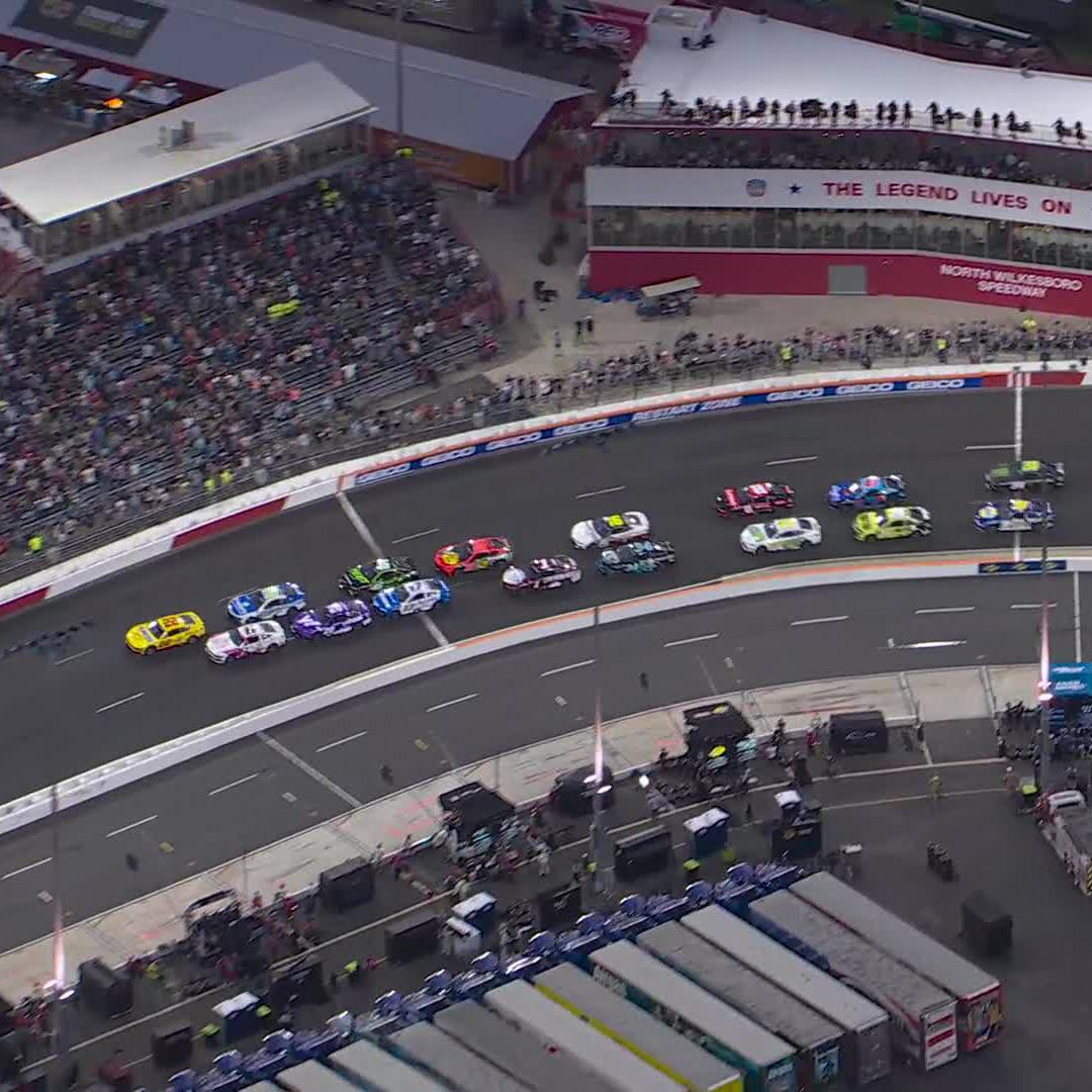 The green flag flies on the #AllStarRace, but we quickly have an incident!