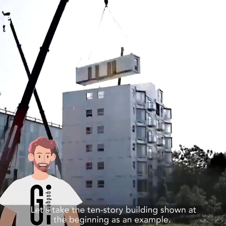 This developer builds a 10-storey building in 28 hours and 45 minutes. #gigadgets #prefab #sustainablehome #modularhome #houseplans