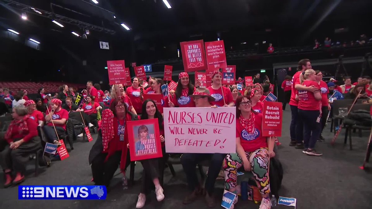 Victoria's nurses and midwives have stunned their union and the state government, voting 'no' to a generous new pay offer. The deal, which could have netted them a 23 per cent pay rise over 4 years, fell apart at a mass meeting this afternoon. Heidi Murphy #9News
