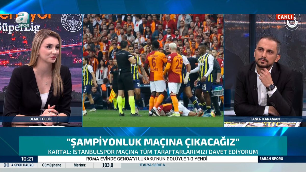 🎙️ Taner Karaman: ‘Ligin sportif gerçekliği yok’ söylemi Fenerbahçe’nin gümbür gümbür gittiği 10-15 haftada hiç söylendi mi? Jesus dönemindeki o başlangıçta söylendi mi? Hayır. Eğer işler yolunda gitmediğinde böyle konuşursanız ‘fair play’in dışında kalmış oluyorsunuz. #GSvFB