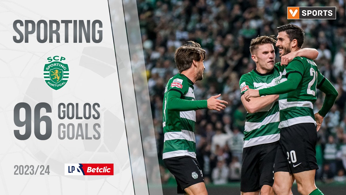Todos os 9️⃣6️⃣ golos marcados pelo campeão Sporting 🦁 (via VSPORTS)