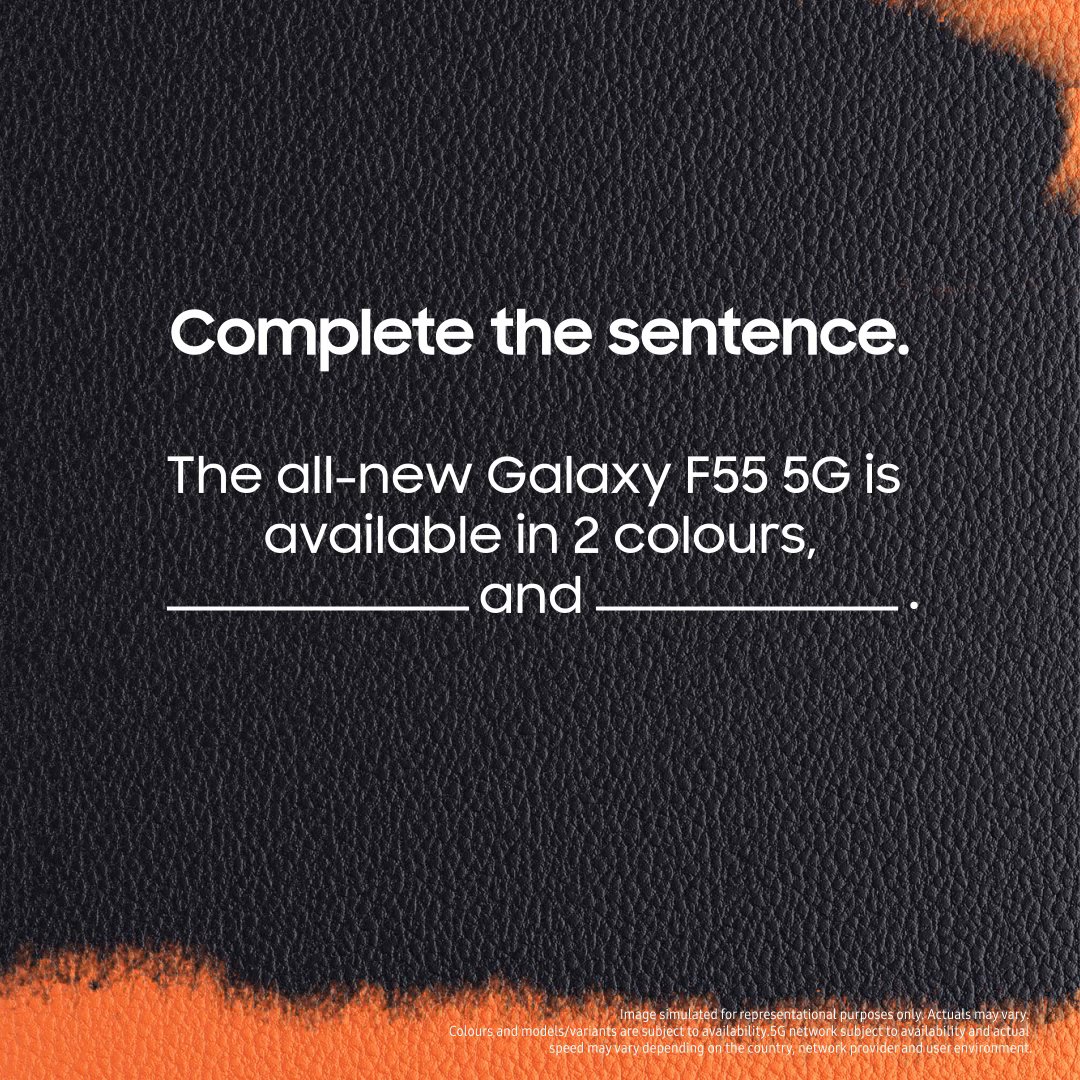 The all-new Galaxy F55 5G is all about style and design. After all, it’s crafted by the masters. Comment below the names of the two colours the phone is available in with a ❤️ and get a chance to win* exciting prizes!