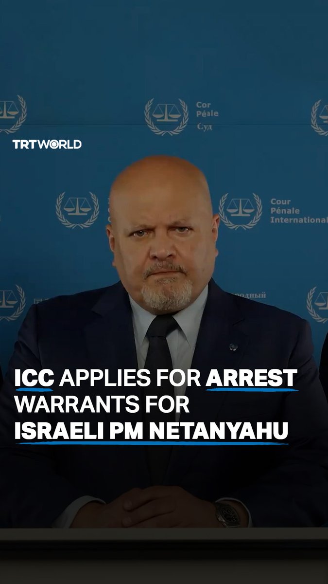The International Criminal Court has announced it will be applying for arrest warrants for Israeli Prime Minister Benjamin Netanyahu and Yoav Gallant for bearing "criminal responsibility" in the "starvation of civilians as a method of warfare, willfully causing great suffering, serious injury to body or health or cruel treatment, willful killing or murder and intentionally directing attacks against a civilian population, as well as crimes against humanity."