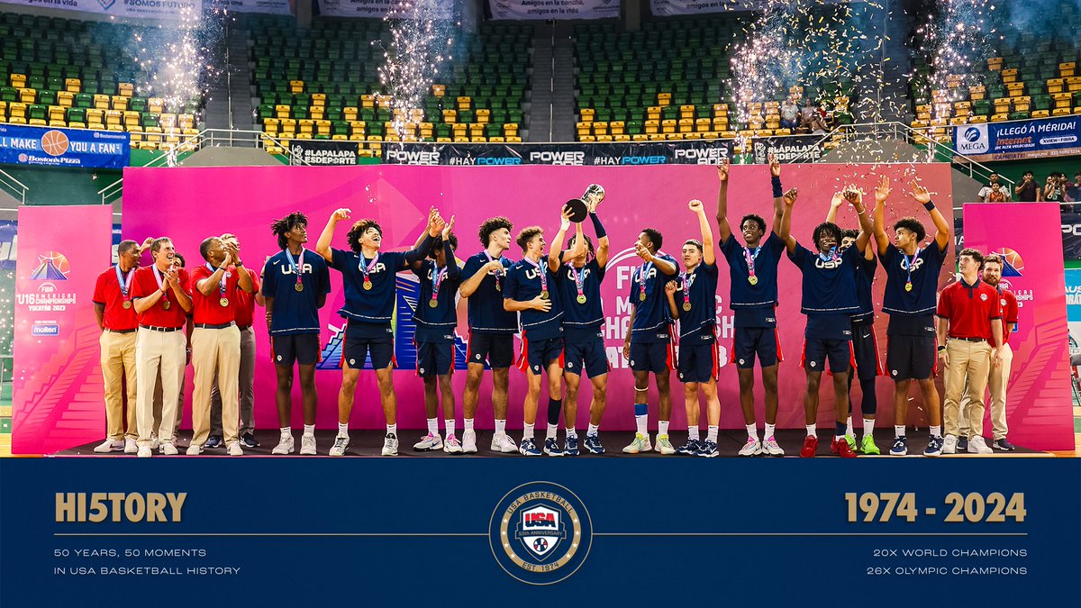 The most dominant 🇺🇸 #USABMU16 team ever? 🤔 With a record-breaking 82-point victory in the gold medal match of the 2023 FIBA U16 Americas, this team carved its name into the history books. 🇺🇸 #USAB50