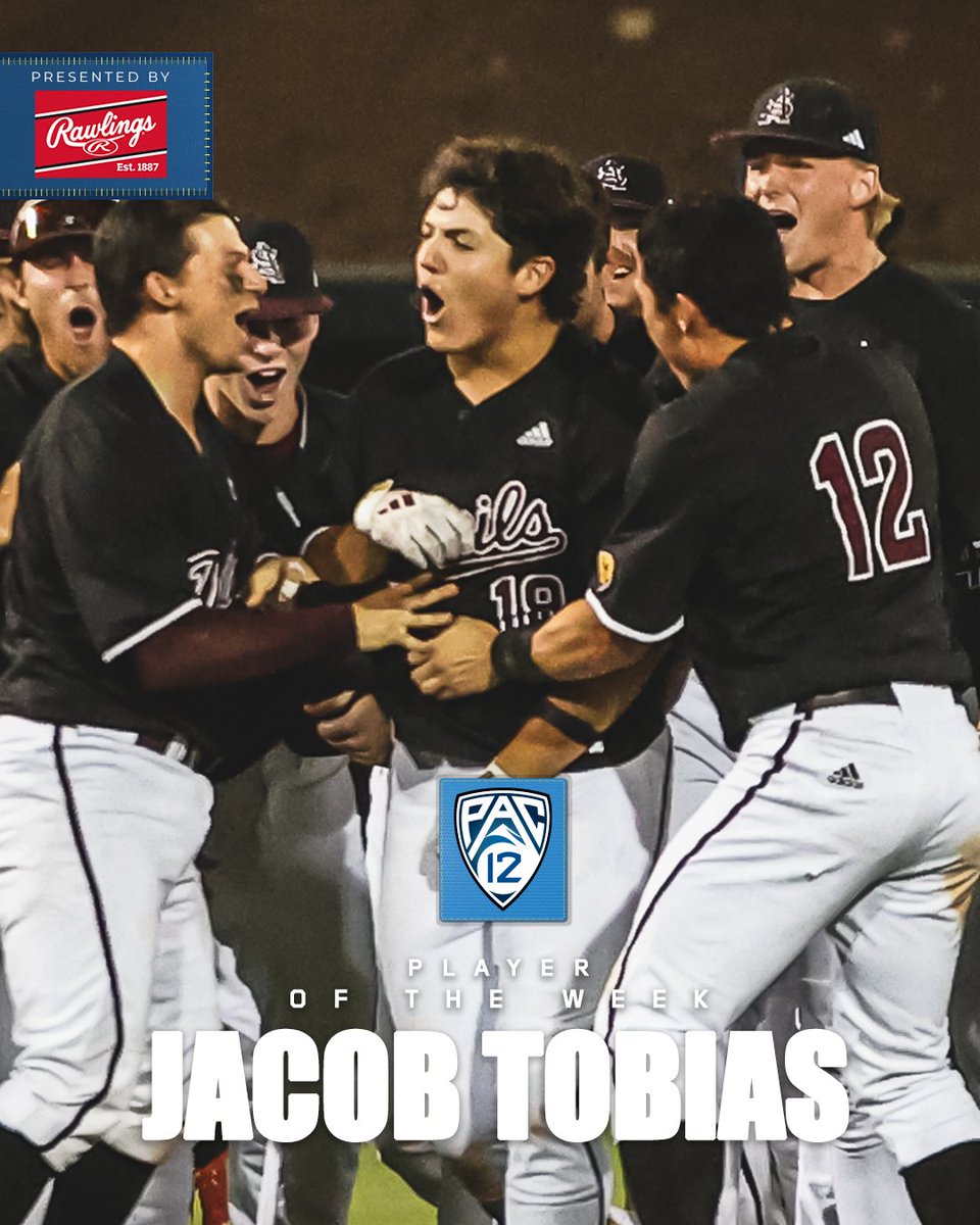 #Pac12BSB Player of the Week: Jacob Tobias, Arizona State 😈 Full release ➡️ Rawlings Baseball