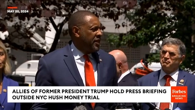 New Yorkers drown out Republicans’ press conference outside Trump’s criminal trial: “No one cares what you want, bro”