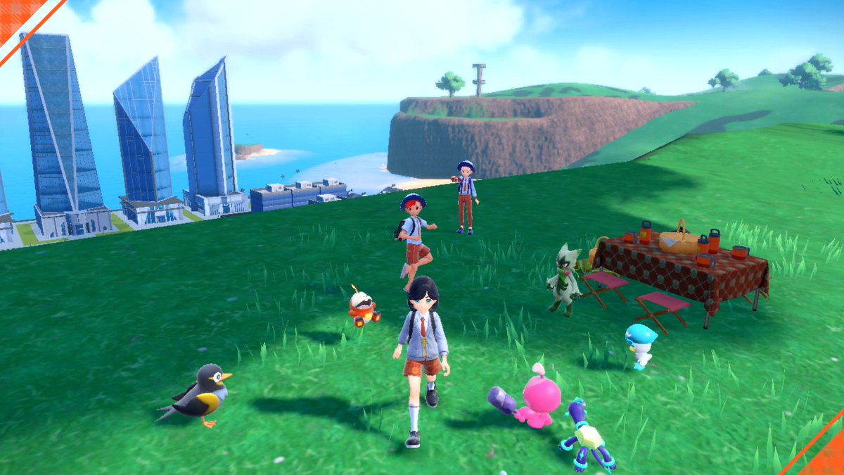 あたたかい日はみんなで集まってピクニックでもいかが❓🥪🧺 #ポケモンSV