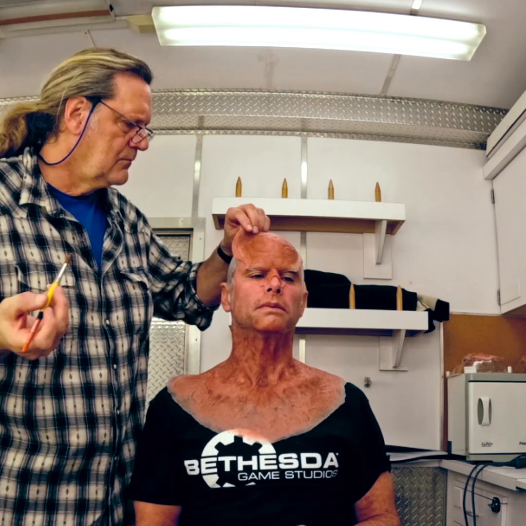 Incredible time-lapse of Walton Goggins’ prosthetic makeup transformation for Fallout, Prime Video's second most-watched title ever. Over 80 million views since launching last month 🤯.