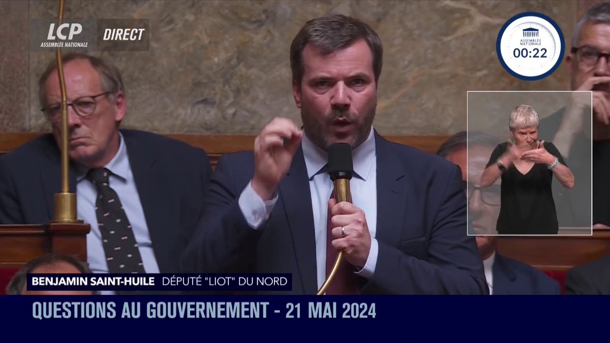 "Vous nous mentez", dénonce Benjamin Saint-Huile. "Rien ne démontre que c'est en fouettant les plus fragiles et les plus précaires que vous atteindrez le sacro-saint plein-emploi. C'est une réforme tristement budgétaire". #DirectAN #QAG