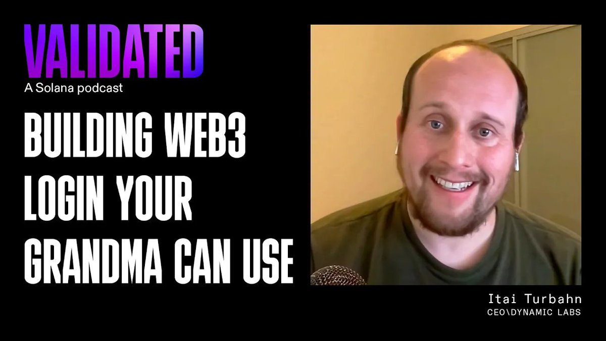 Building web3 login your grandma can use 🧓 This week on Validated, Itai | dynamic.xyz joins Austin Federa | 🇺🇸 to dive into Dynamic, solving wallet security, wallet abstraction, and more! 📺 Watch: