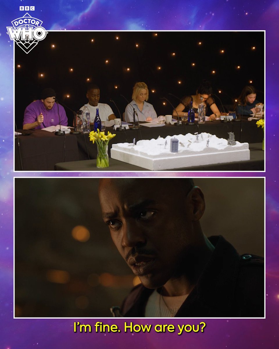 From script to screen! Watch a moment from the original cast read-through of BOOM 📃💥 #DoctorWho