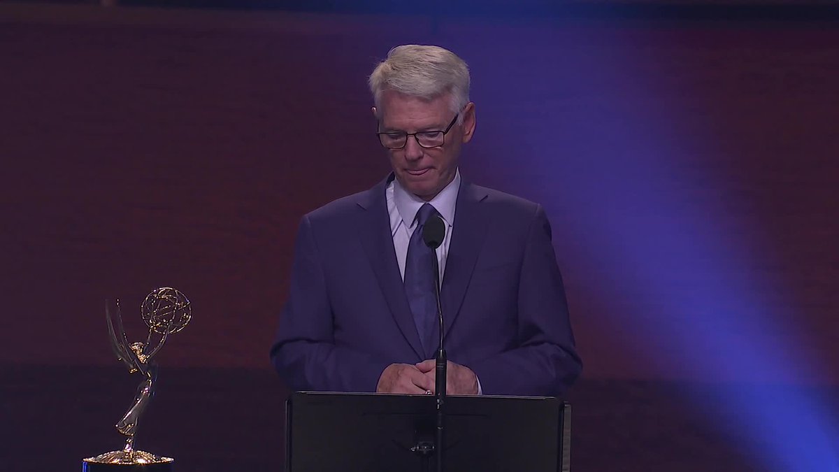 Sean McManus presents the 2024 #sportsemmys Lifetime Achievement Award to James Brown.
