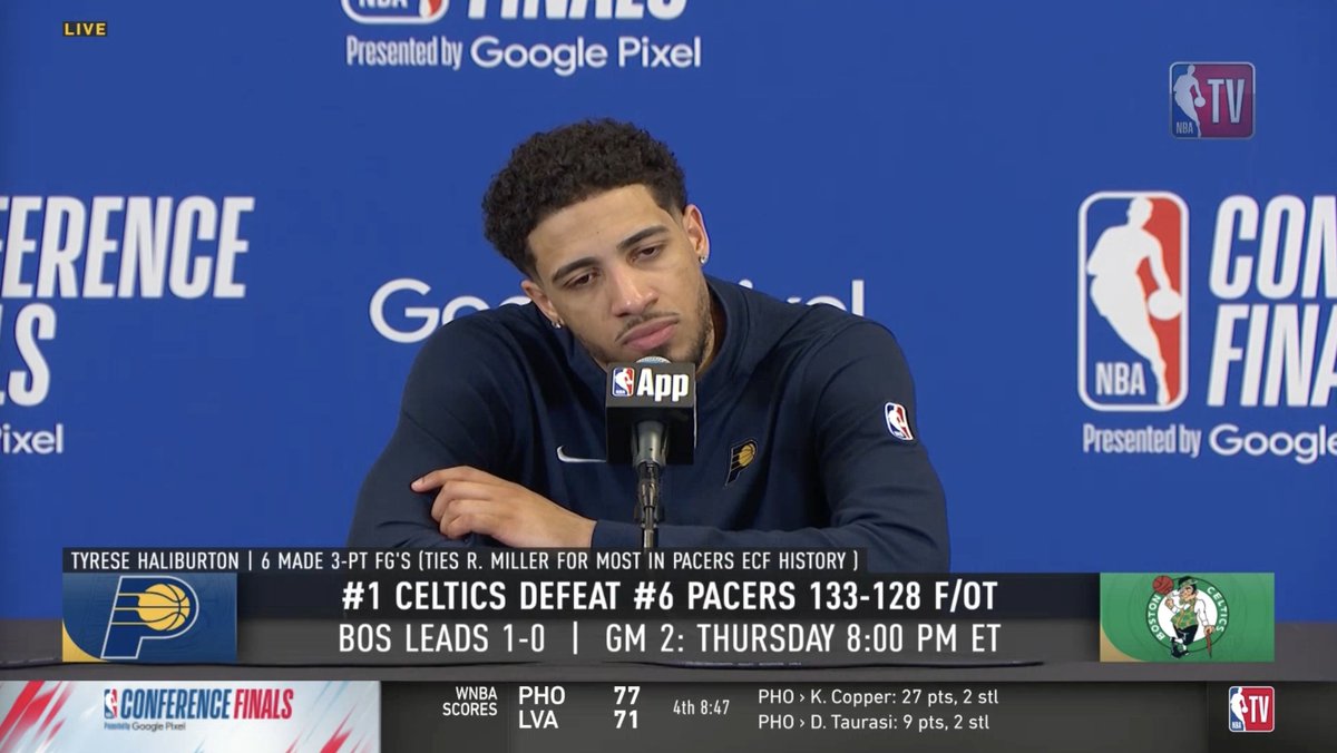 Haliburton: “That’s not on him. … I had two bad turnovers that I feel like cost us the game. … I understand he’s protecting us… but I’ll take that more than he should.”