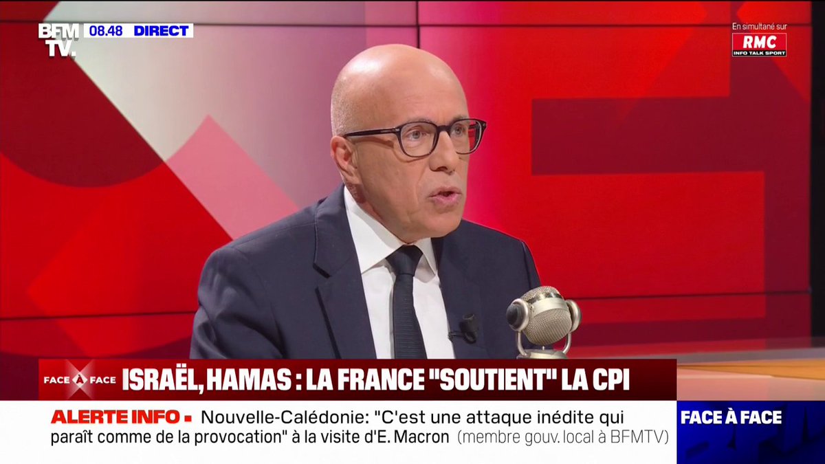 💬 "Je crois que la Cour pénale internationale s'est définitivement décrédibilisée" Éric Ciotti (@ECiotti) réagit à la demande de mandats d'arrêt de la CPI contre Benjamin Netanyahu