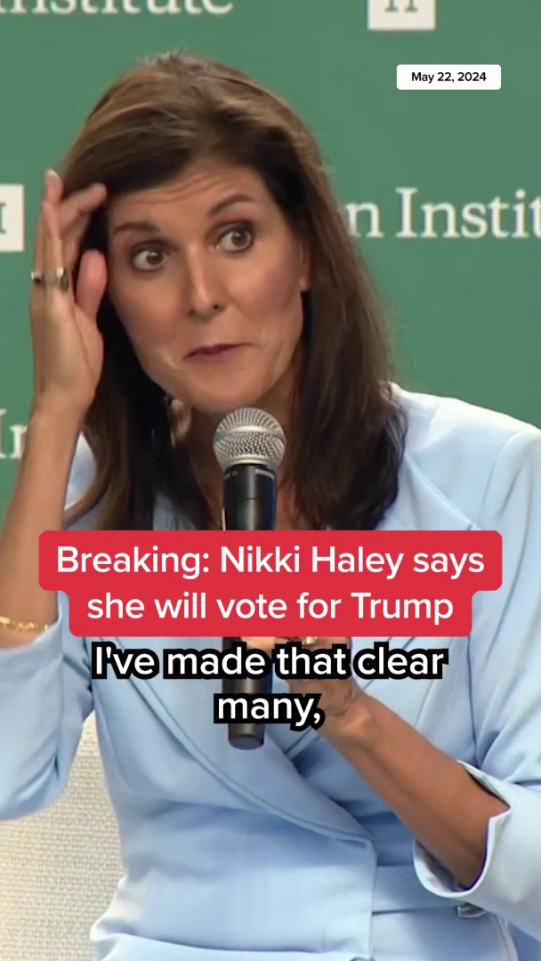 BREAKING: Nikki Haley says she "will be voting for Trump."