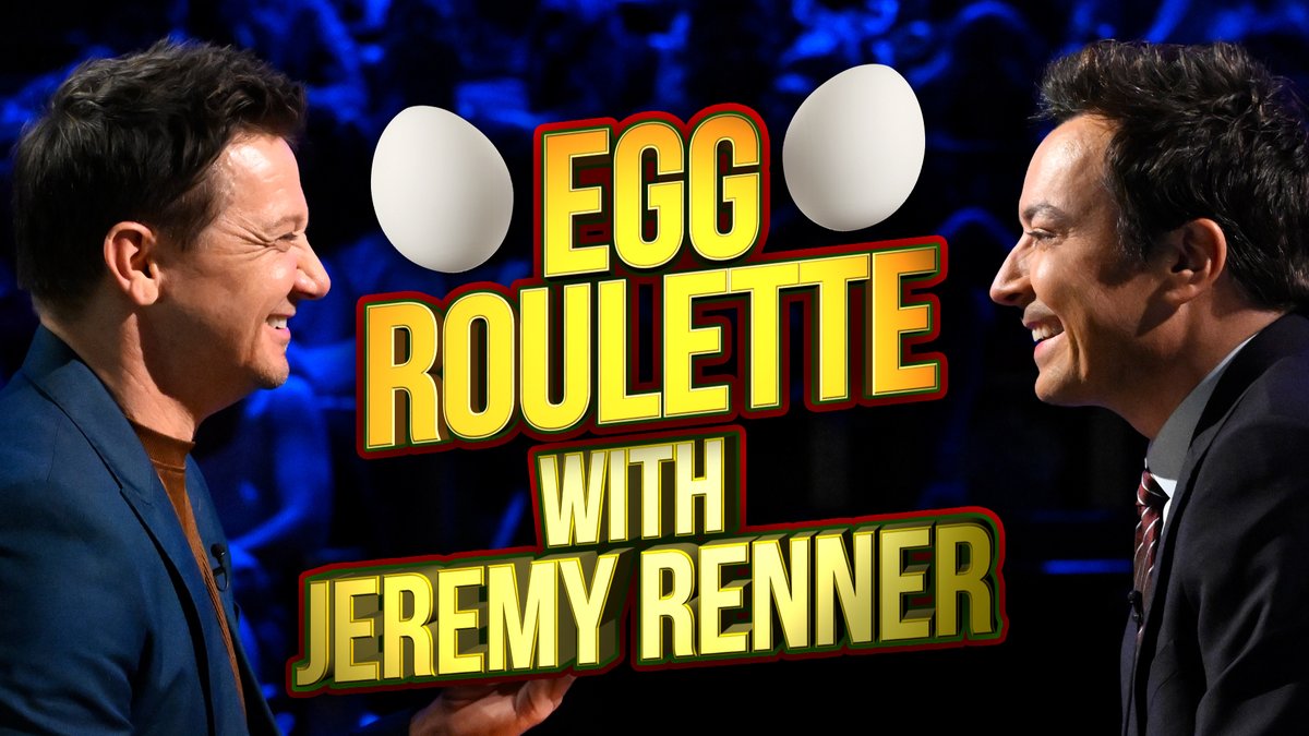 Jimmy and Jeremy Renner go head-to-head in a game of Egg Roulette 🥚 #FallonTonight