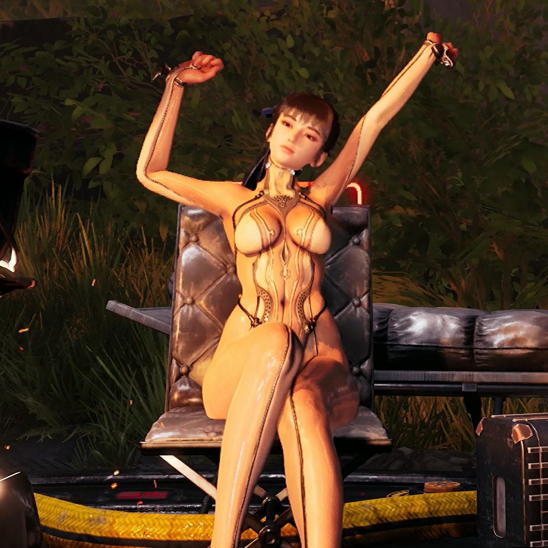I love these poses Eve does while sitting on a chair #StellarBlade