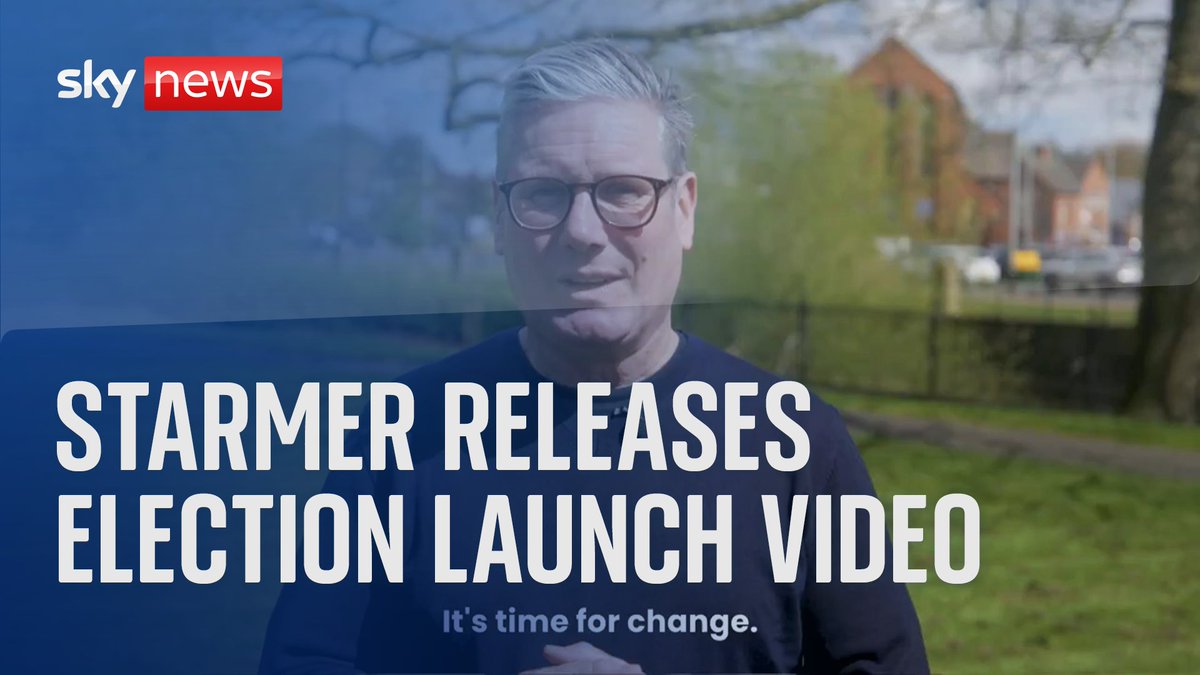 Keir Starmer releases election launch video. The Labour leader says 'it is time for change'. The UK general election will take place on 4 July
