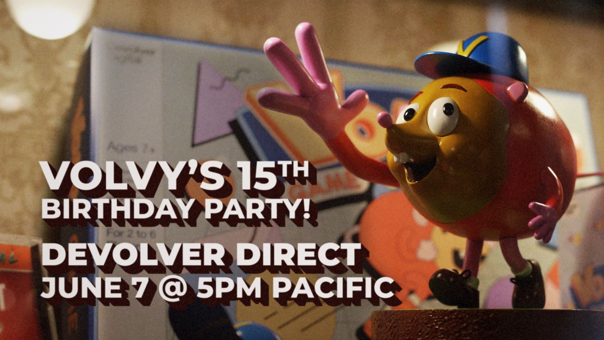 You're invited to Volvy's 15th Birthday Party. Devolver Direct June 7 @ 5PM Pacific