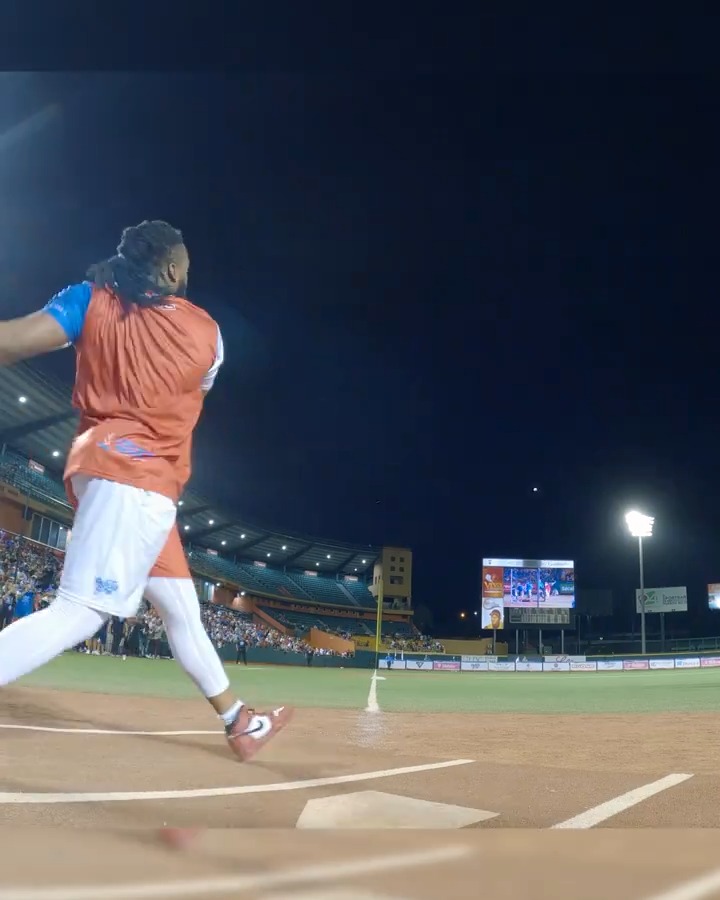They gave Vladdy a metal bat and my goodness