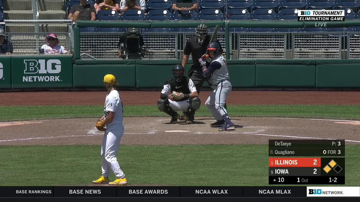 T10 | @coltin_quags05 DELIVERS!!! ILLINOIS TAKES THE LEAD!!! #Illini 4, Iowa 2