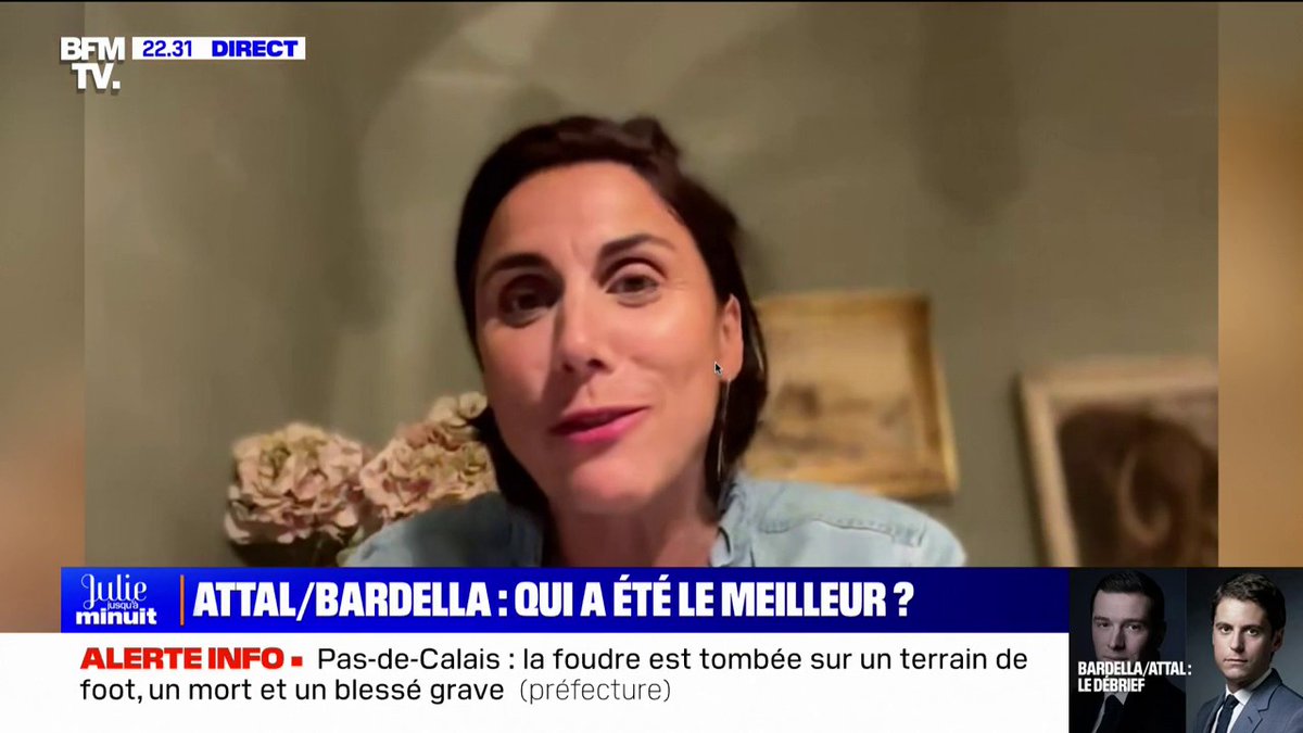 "De toute évidence, je donne le point à Jordan Bardella" réagit Laure Lavalette après le débat avec Gabriel Attal