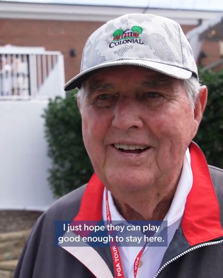 In the heart of Texas ❤️ Former TOUR player and 1971 Masters winner, Charles Coody, reflects on watching his grandsons, Parker Coody and Pierceson Coody at the Charles Schwab Challenge this week.
