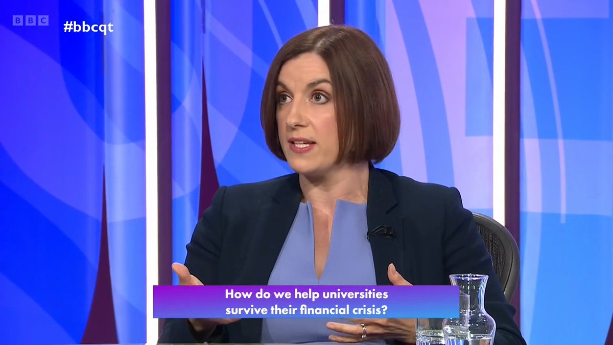 “I am determined that we can deliver a more progressive system without any more spending or borrowing” Labour’s Bridget Phillipson says increasing tuition fees is “unpalatable”, but does not rule it out #bbcqt