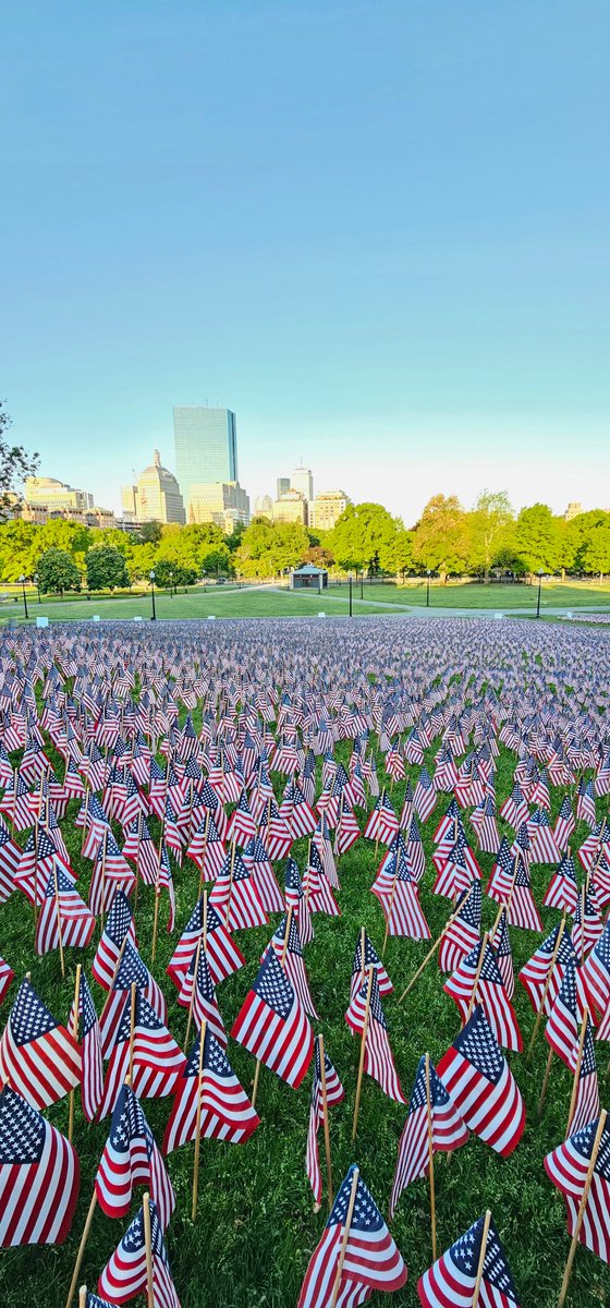 37,369 American flags are planted in Boston Common today in memory of every fallen Massachusetts service member from the Revolutionary War to the present. ❤