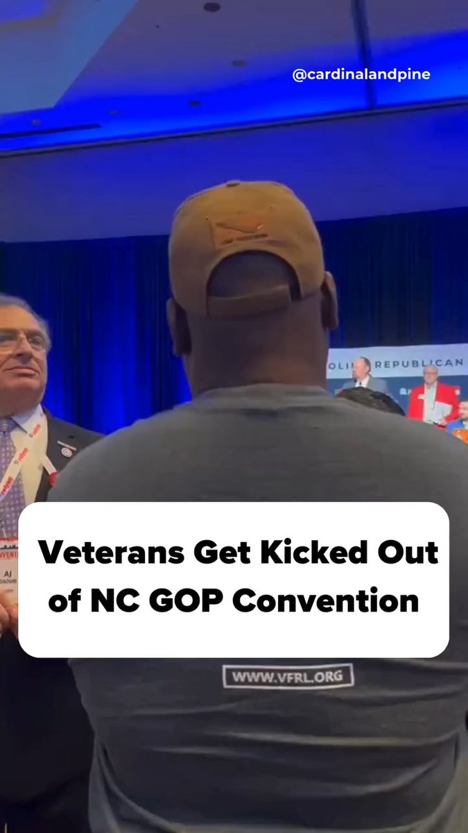 A group of veterans and military families including members of Veterans For Responsible Leadership & Common Defense, were escorted out of the NC GOP’s convention in Greensboro on Friday after delivering a letter calling on the GOP and Donald Trump to reject calls for violence and inflammatory rhetoric.