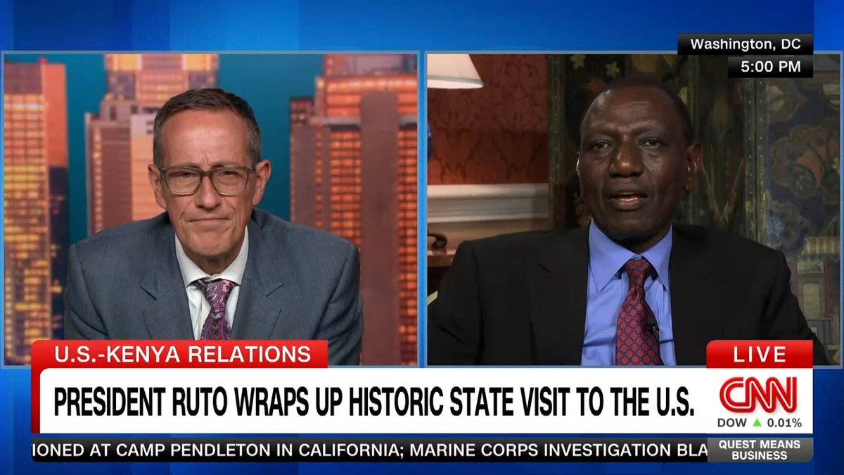 Does President William Ruto prefer investments from China or the US? "We're neither facing west nor east, we're facing forward," he told CNN's Richardquest