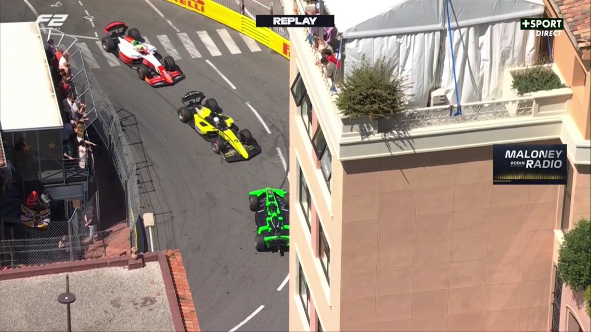 DRAPEAU ROUGE EN COURSE SPRINT 🚩 Zane Maloney percute Zak O'Sullivan, la course est interrompue ❌ #MonacoGP #F1 🇲🇨
