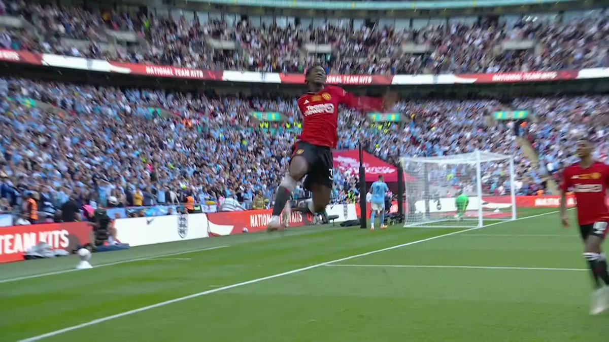 YOU COULDN'T WRITE IT 🤯 Academy graduate, Kobbie Mainoo scores in the #EmiratesFACup Final for Manchester United 😱