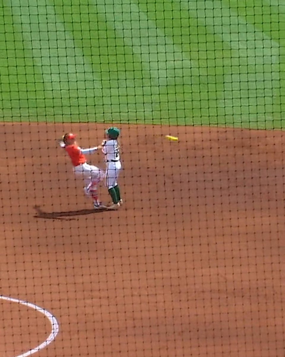 Softball body check 😮