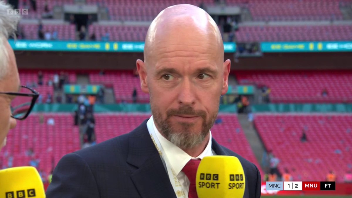 🗣 Gary Lineker: "This could conceivably be your last game, do you know?" 🗣 Erik ten Hag: "I don't know." #BBCFootball #BBCFACup
