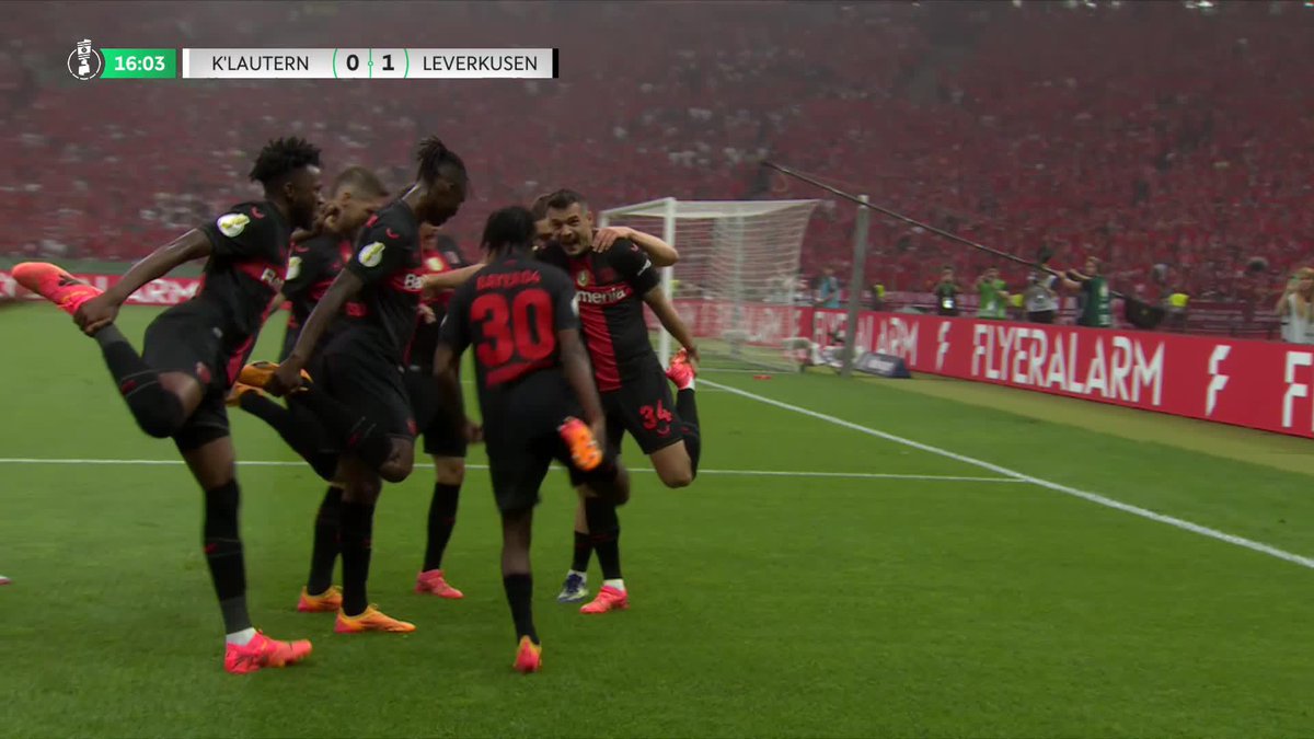 "Absolute MAGIC from Granit Xhaka!" 😱😱 Bayer Leverkusen lead in the DFB Pokal final thanks to a wonder goal! 🔥
