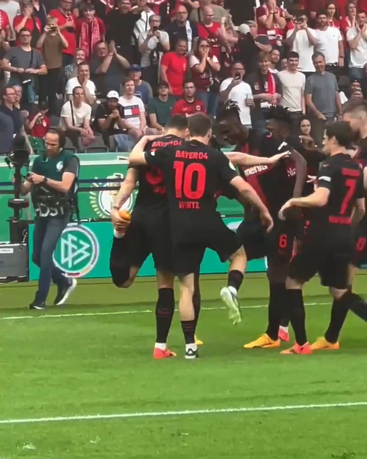 This angle of Granit Xhaka's BANGER to open the scoring in the DFB Pokal final 😮‍💨🔥
