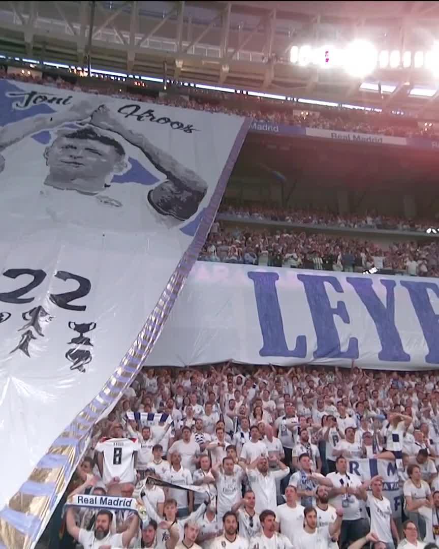 Real Madrid fans at Santiago Bernabéu ✖️ Toni Kroos. 🤍✨