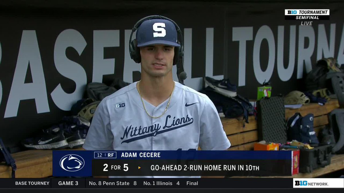 "Heard my mom hit me with a 'Here we go, bud!' and that was that." 😍 Adam Cecere tells our crew what he was thinking before his game-winning home run in the 10th inning. #B1GBaseball
